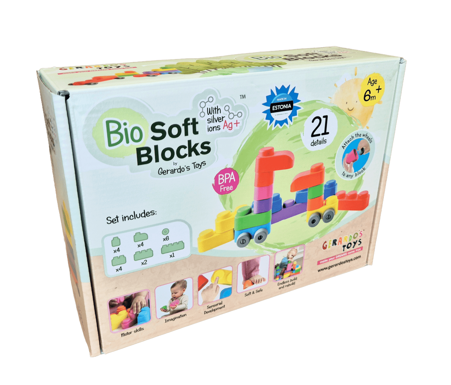 Gerardo’s Toys Soft Blocks Building Set – 21 pcs