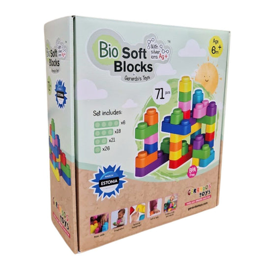 Gerardo’s Toys Soft Blocks Building Set – 71 pcs