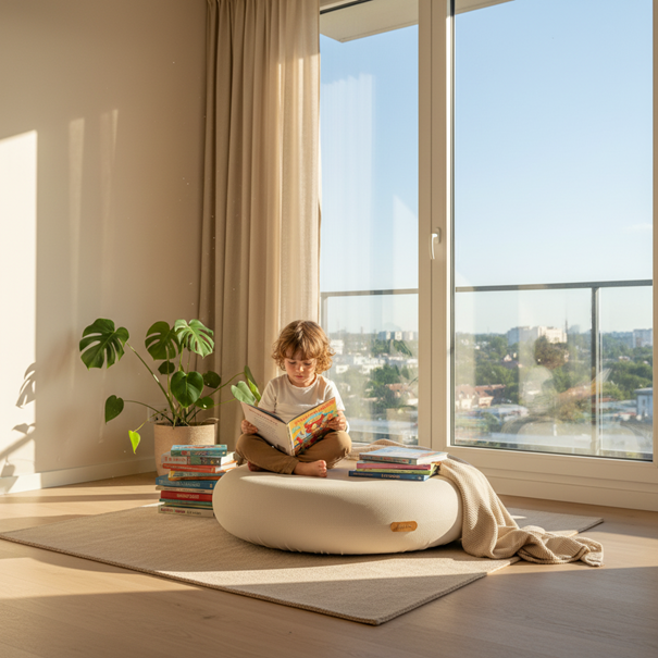 Kids trampoline in bright modern interior Cyprus τραμπολίνο σε μοντέρνο χώρο