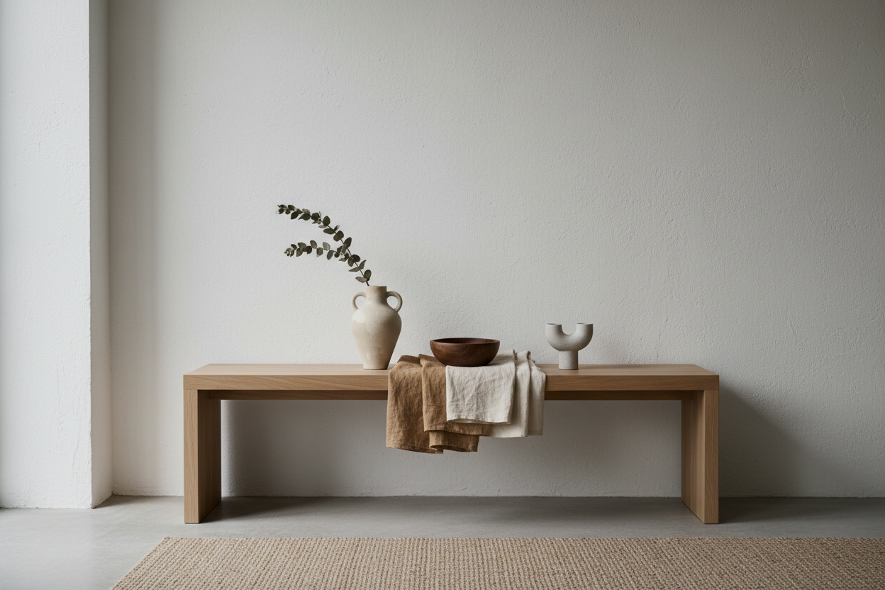 Minimal Nordic home interior with natural materials and timeless design